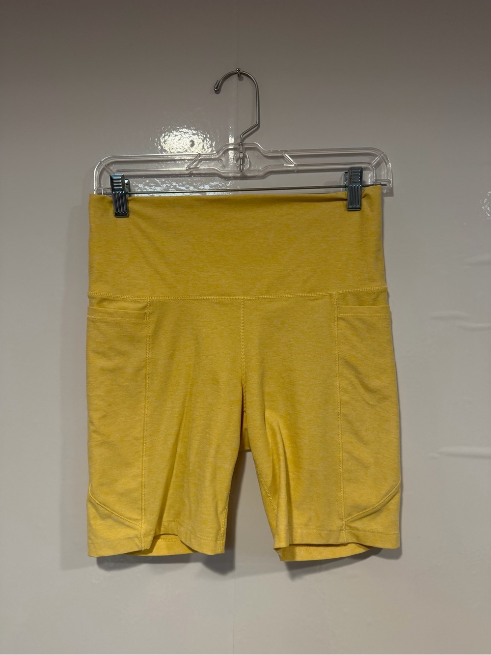 High-Waist Calia Yellow Women's Pocket Bike Shorts